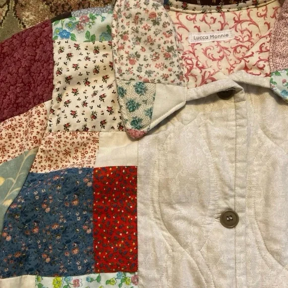 Handmade Patchwork Quilt Coat — Chore, Trench, Winter Jacket - Picture 5 of 13